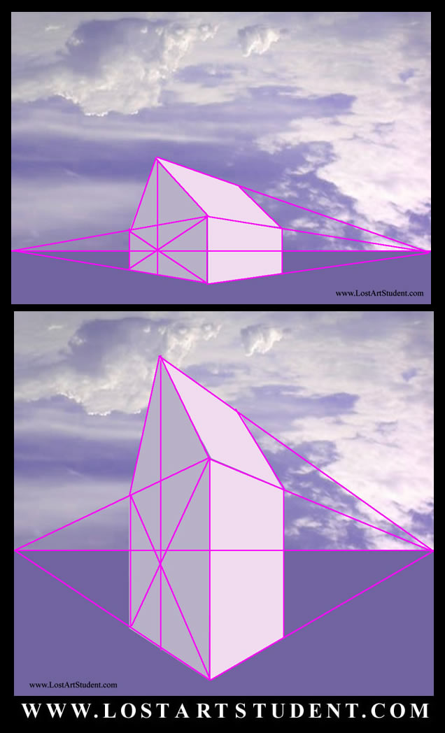 Introduction to drawing houses in 2 point perspective 